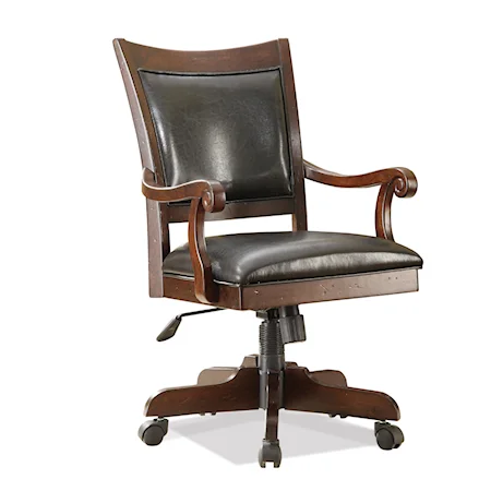 Bi-cast Leather Desk Chair with Adjustable Seat Height